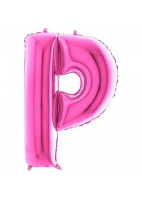 P Harf Folyo Balon Fuşya 100cm - Gorsel 1