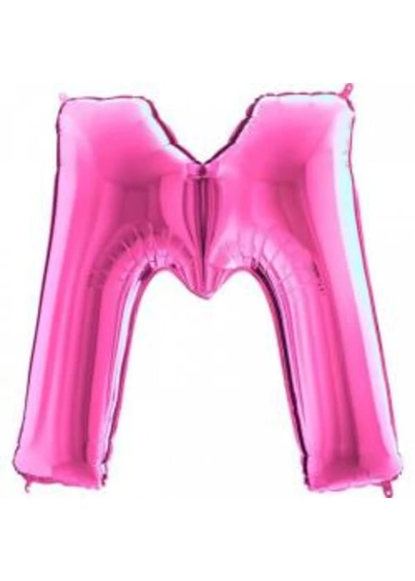 M Harf Folyo Balon Fuşya 100cm - Gorsel 1