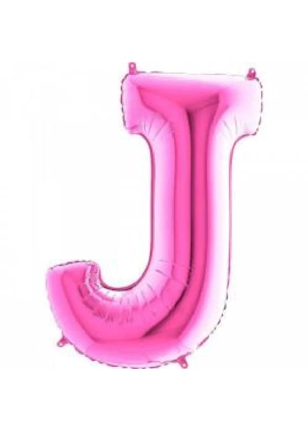 J Harf Folyo Balon Fuşya 100cm - Gorsel 1