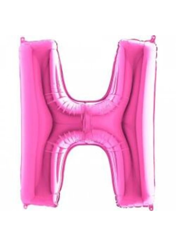 H Harf Folyo Balon Fuşya 100cm - Gorsel 1