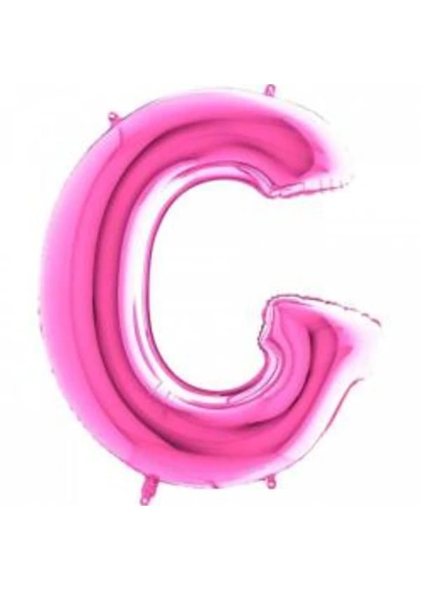G Harf Folyo Balon Fuşya 100cm - Gorsel 1