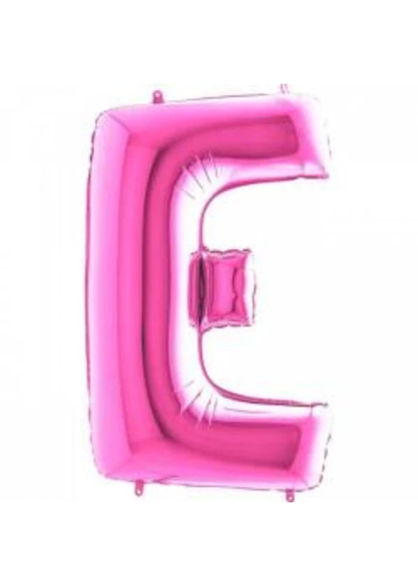 E Harf Folyo Balon Fuşya 100cm - Gorsel 1