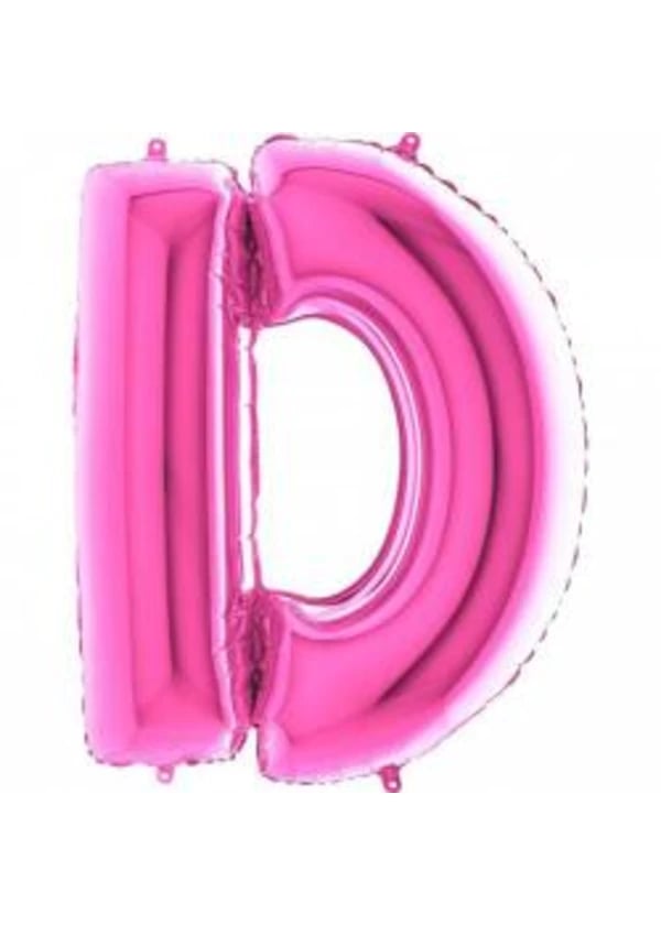 D Harf Folyo Balon Fuşya 100cm - Gorsel 1