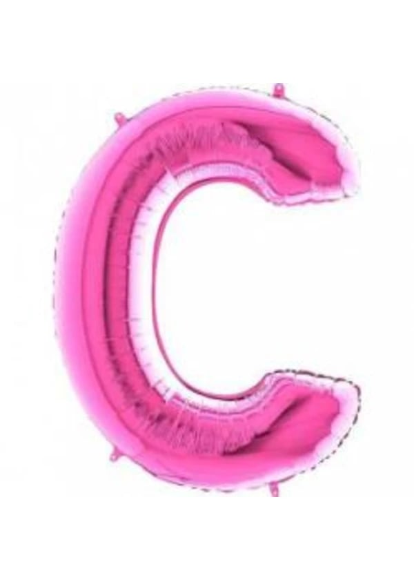 C Harf Folyo Balon Fuşya 100cm - Gorsel 1