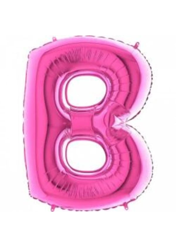 B Harf Folyo Balon Fuşya 100cm - Gorsel 1
