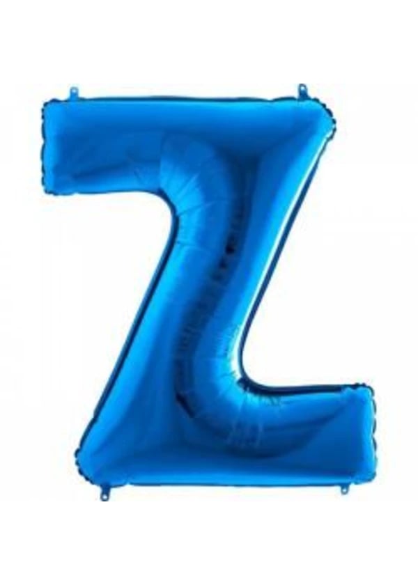 Z Harf Folyo Balon Mavi 100cm - Gorsel 1
