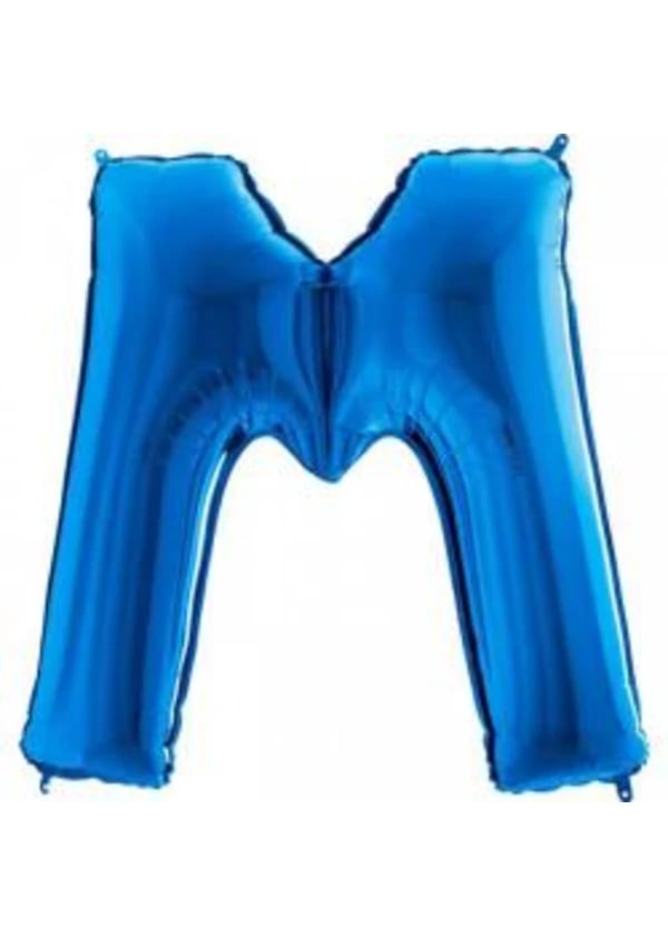 M Harf Folyo Balon Mavi 100cm - Gorsel 1