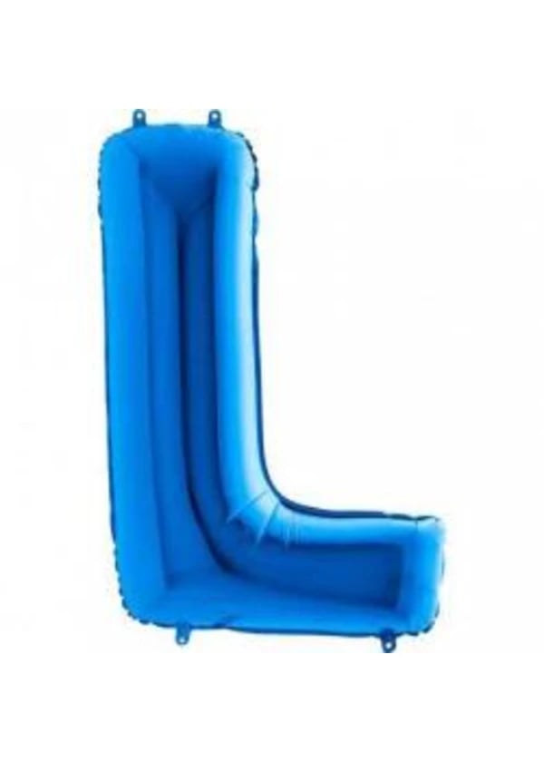 L Harf Folyo Balon Mavi 100cm - Gorsel 1