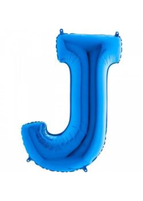 J Harf Folyo Balon Mavi 100cm - Gorsel 1