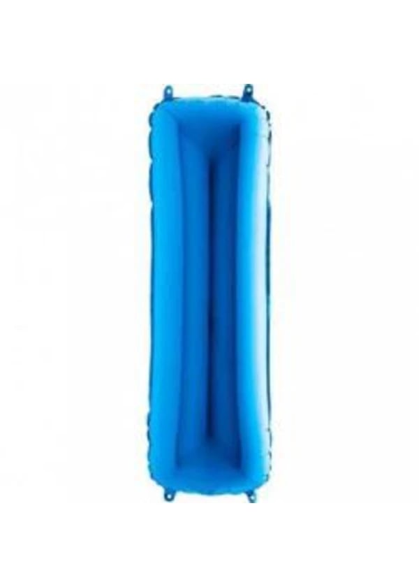 I Harf Folyo Balon Mavi 100cm - Gorsel 1