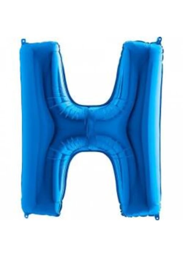 H Harf Folyo Balon Mavi 100cm - Gorsel 1
