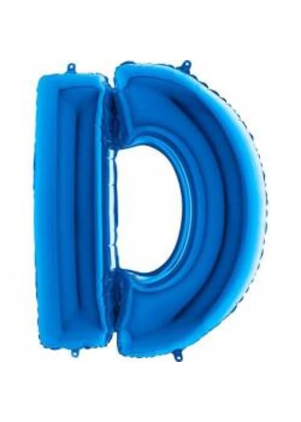 D Harf Folyo Balon Mavi 100cm - Gorsel 1