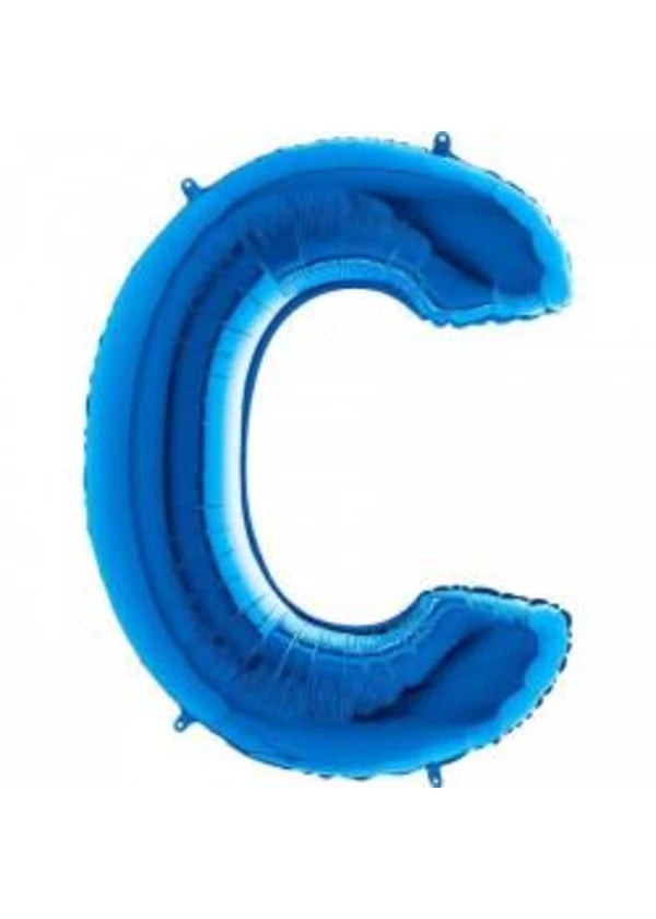 C Harf Folyo Balon Mavi 100cm - Gorsel 1