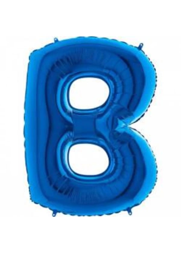 B Harf Folyo Balon Mavi 100cm - Gorsel 1