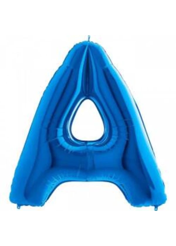 A Harf Folyo Balon Mavi 100cm - Gorsel 1