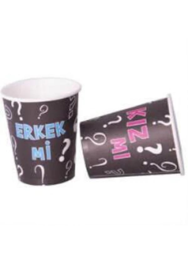 Cinsiyet Belirleme Partisi Karton Bardak 8'li - Gorsel 1