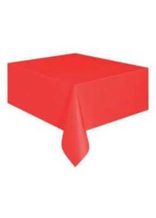 Kırmızı Plastik Masa Örtüsü 137x270cm - Gorsel 1