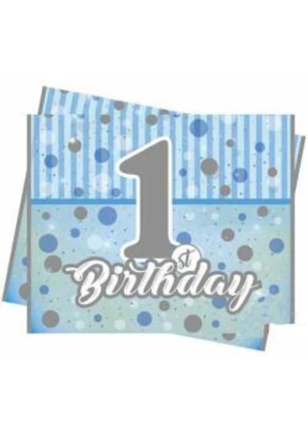 Pırıltılı 1 Yaş Mavi Masa Örtüsü 120x180cm - Gorsel 1