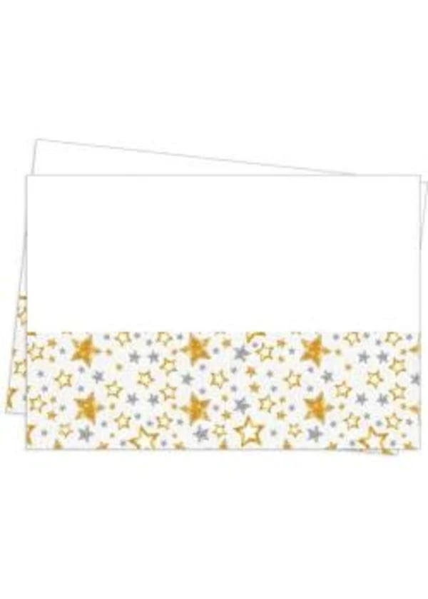 Yıldızlar Beyaz Masa Örtüsü 120x180cm - Gorsel 1