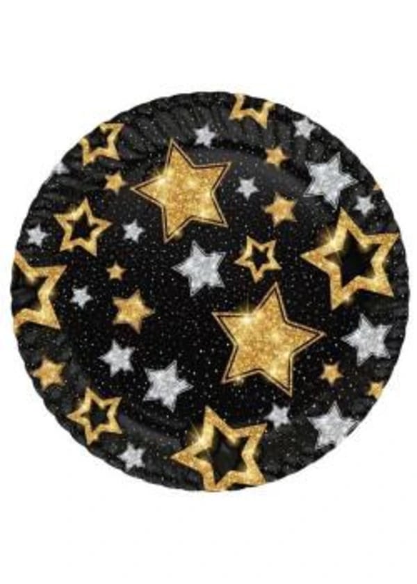 Yıldızlar Siyah Karton Tabak 8'li - Gorsel 1