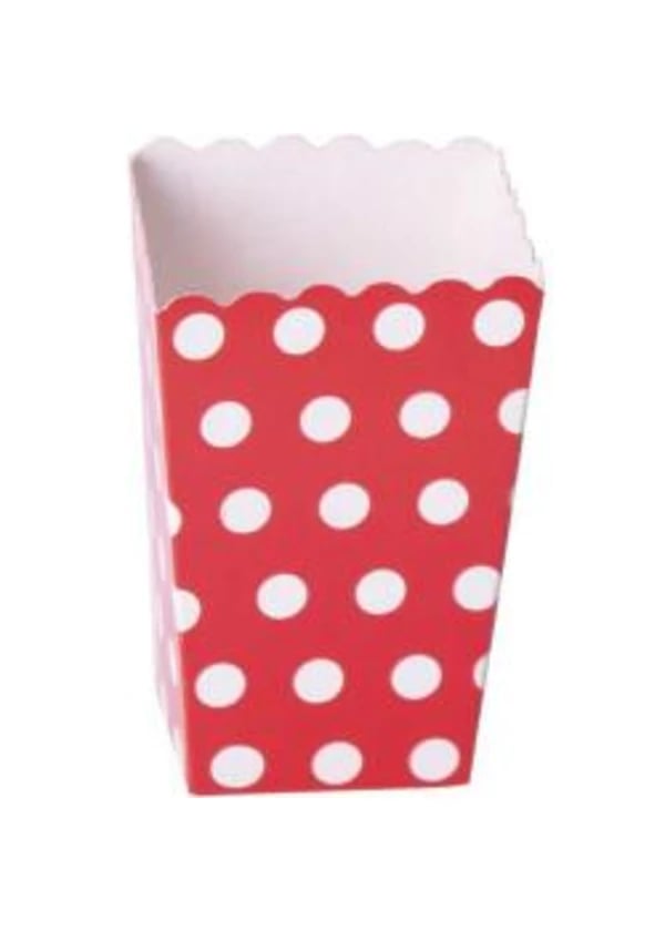 Beyaz Puantiyeli Kırmızı Mısır Kutusu 10'lu - Gorsel 1