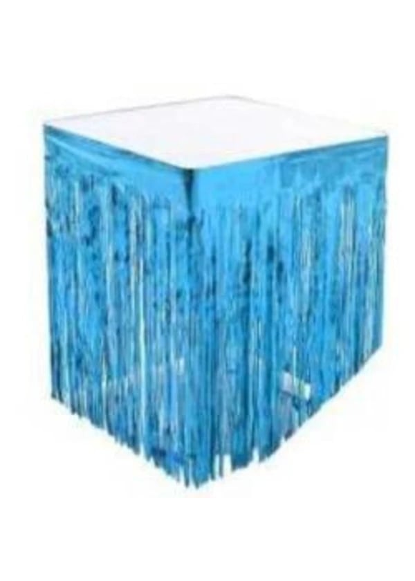 Metalize Mavi Püsküllü Masa Eteği - Gorsel 1