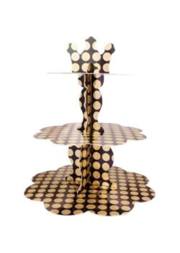 Metalize Altın Puantiyeli Kek Standı - Gorsel 1