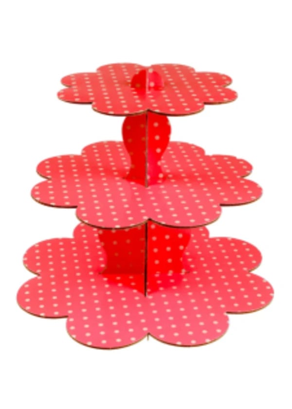 Kırmızı Puantiyeli Kek Standı - Gorsel 1