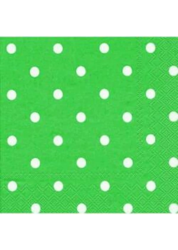 Beyaz Puantiyeli Yeşil Peçete 20'li - Gorsel 1