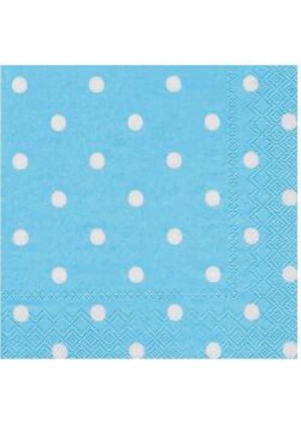 Beyaz Puantiyeli Açık Mavi Peçete - Gorsel 1