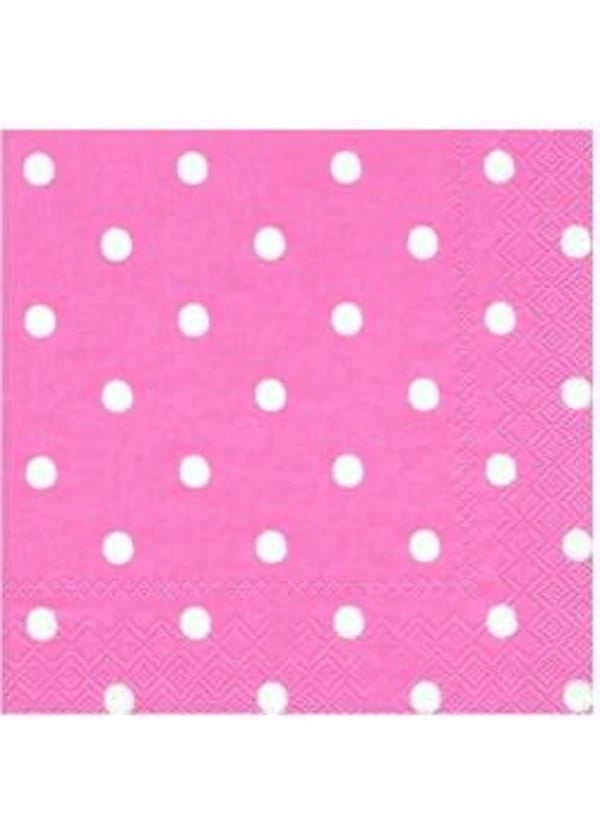 Beyaz Puantiyeli Şeker Pembesi Peçete - Gorsel 1