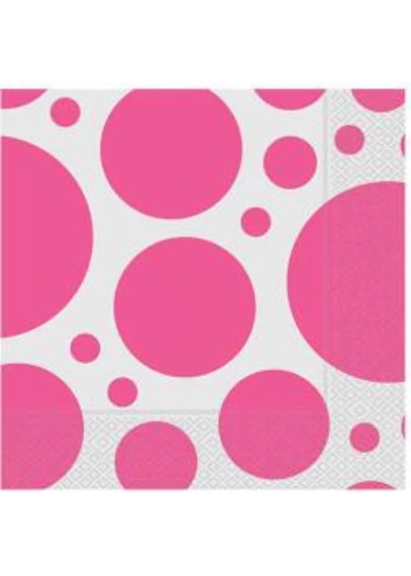 Şeker Pembe Karışık Puantiyeli Peçete 20'li - Gorsel 1