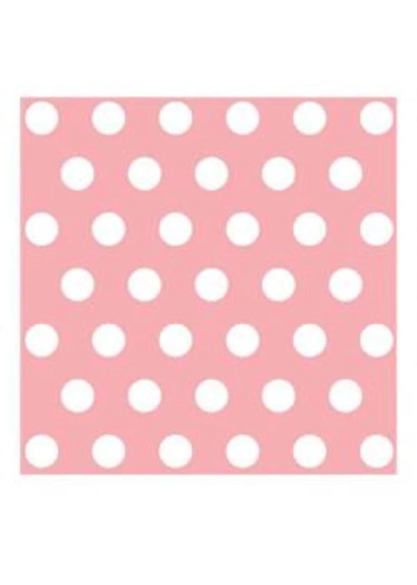 Beyaz Puantiyeli Pembe Peçete 20'li - Gorsel 1