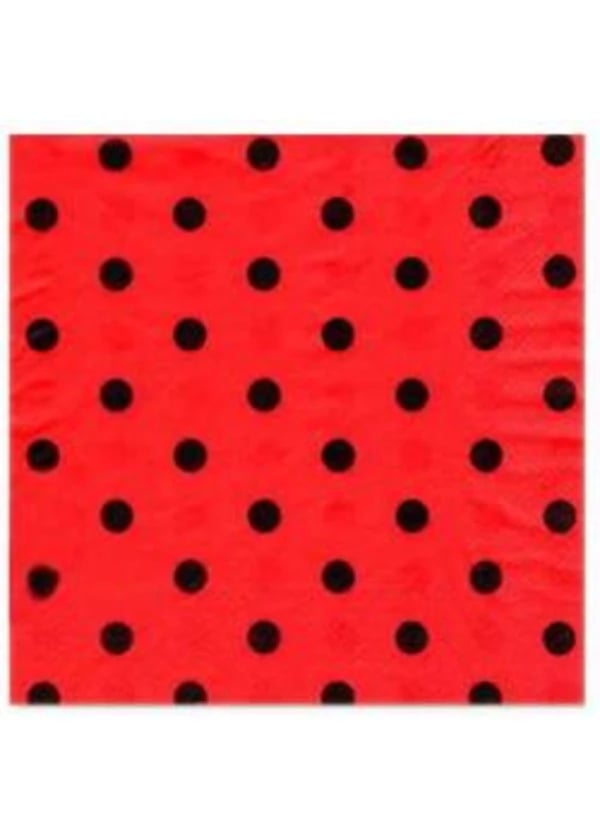 Siyah Puantiyeli Kırmızı Peçete 20'li - Gorsel 1