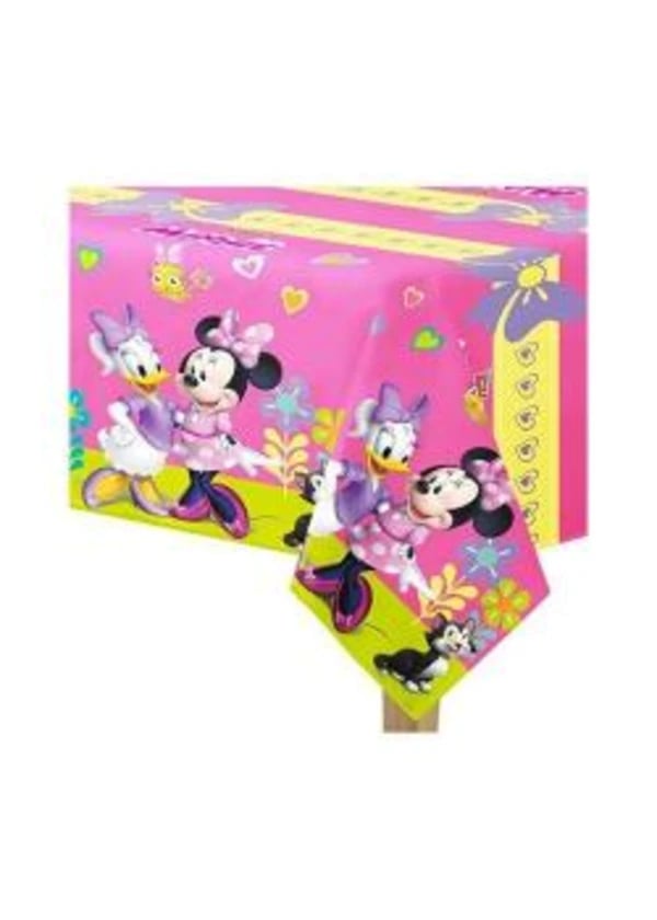 Minnie Pembe Plastik Masa Örtüsü 120x180cm - Gorsel 1