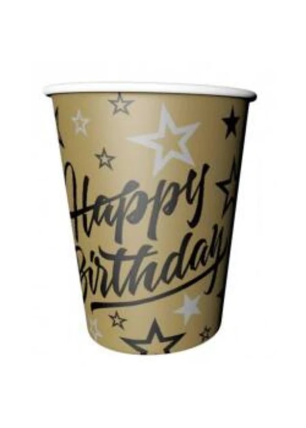 Golden Stars Karton Bardak 8'li - Gorsel 1