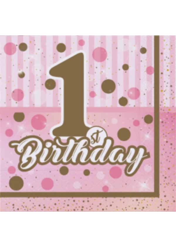 Pırıltılı 1 Yaş Kız Peçete - Gorsel 1