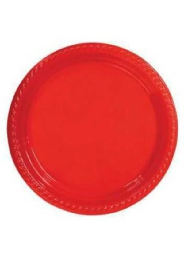 Kırmızı Plastik Tabak 22cm 10'lu - Gorsel 1