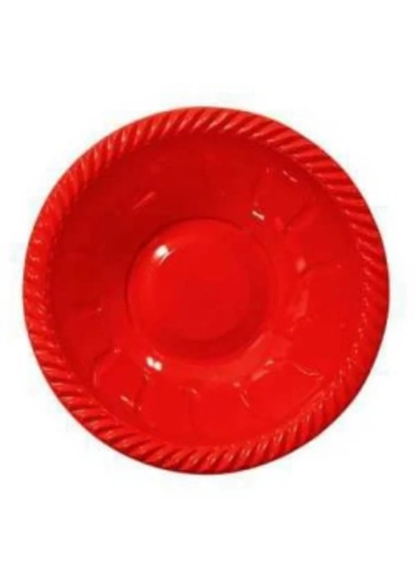 Kırmızı Plastik Yuvarlak Kase 6'lı - Gorsel 1