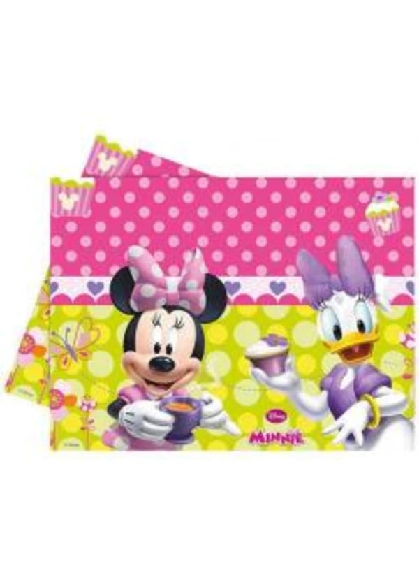 Minnie Pembe Fiyonklu Plastik Masa Örtüsü 120x180cm - Gorsel 1