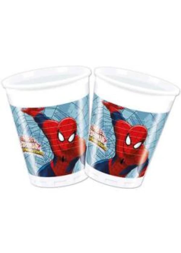 Spiderman Savaşçı Plastik Bardak 8'li - Gorsel 1