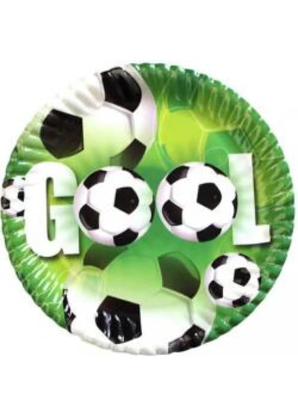 Futbol Partisi Yeşil Karton Tabak 8'li - Gorsel 1