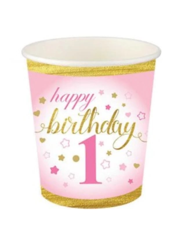 Küçük Yıldızlar 1 Yaş Kız Karton Bardak - Gorsel 1