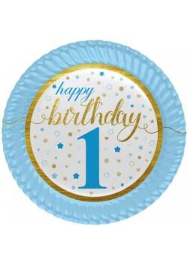 Küçük Yıldızlar 1 Yaş Erkek Karton Tabak 8'li - Gorsel 1