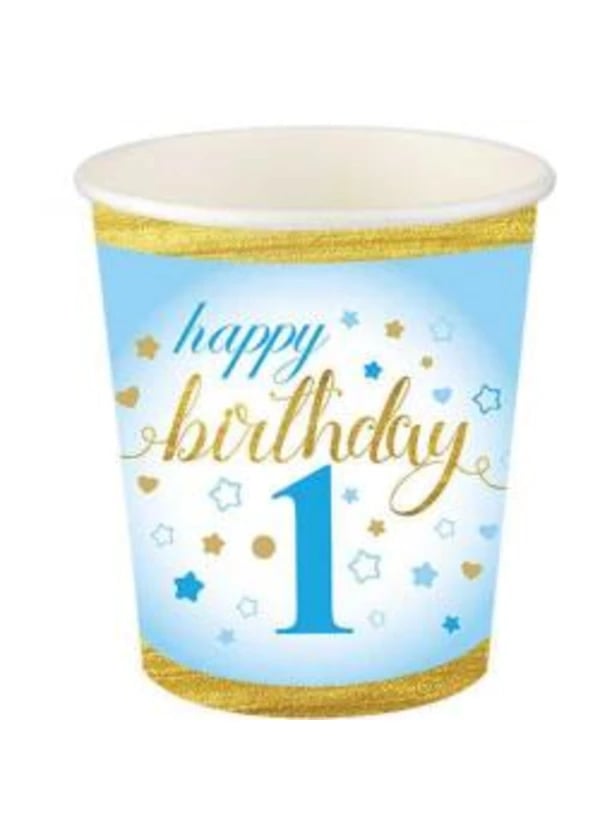 Küçük Yıldızlar 1 Yaş Erkek Karton Bardak 8'li - Gorsel 1
