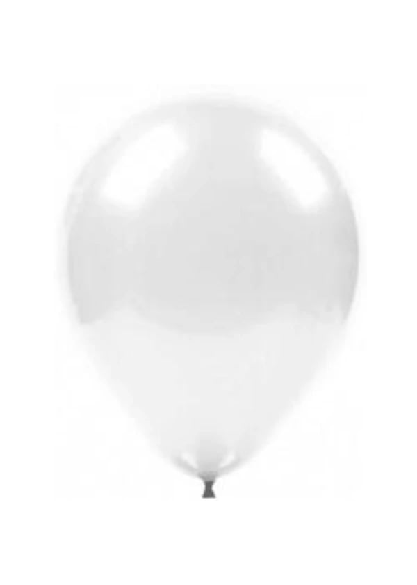 Metalik Beyaz Balon 10'lu Paket - Gorsel 1