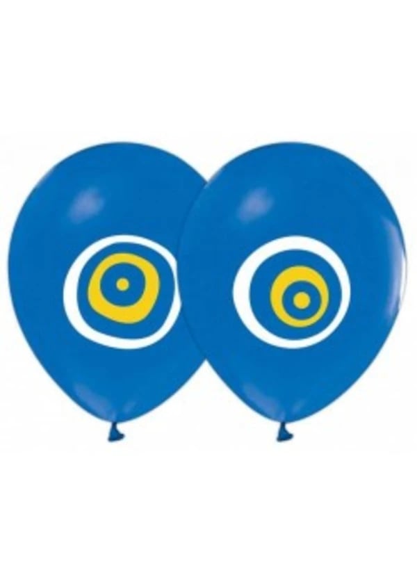 Nazar Boncuğu Baskılı Mavi Balon 5'li Paket - Gorsel 1