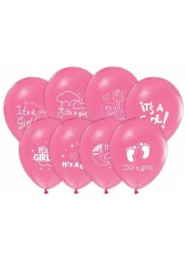 It's A Girl Pembe Balon 5'li Paket - Gorsel 1
