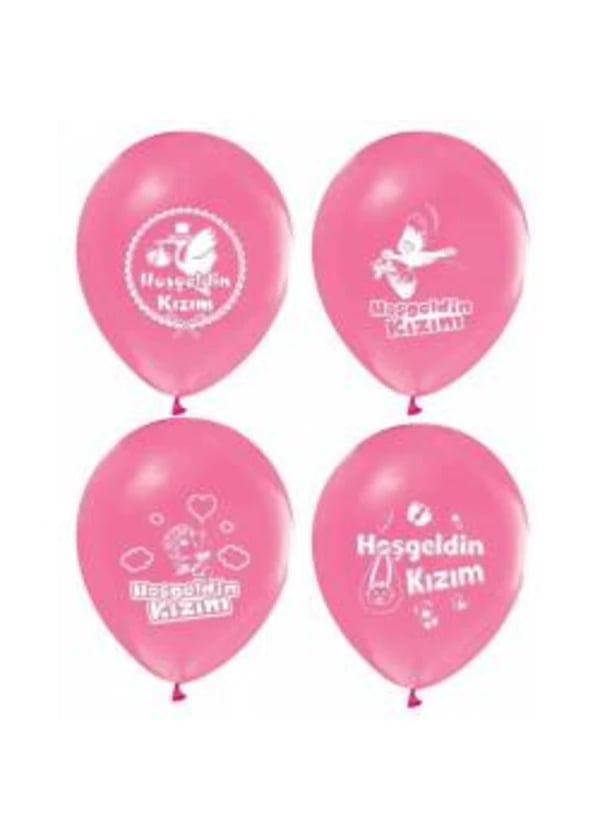 Hoşgeldin Kızım Pembe Balon 5'li Paket - Gorsel 1