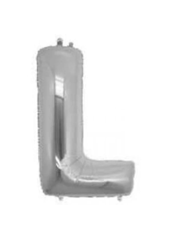 L Harf Folyo Balon Gümüş 40cm - Gorsel 1